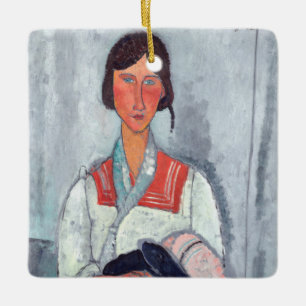 Amedeo Modigliani - Gypsy Woman with Baby Ceramic Ornament