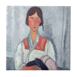 Amedeo Modigliani - Gypsy Woman with Baby Tile
