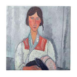 Amedeo Modigliani - Gypsy Woman with Baby Tile