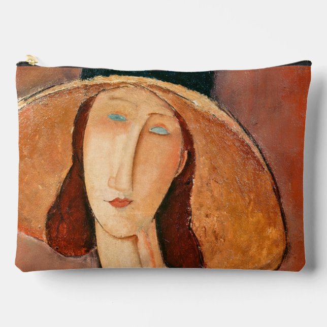 Amedeo Modigliani - Jeanne Hebuterne in Large Hat Accessory Pouch (Front)