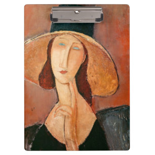 Amedeo Modigliani - Jeanne Hebuterne in Large Hat Clipboard