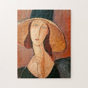 Amedeo Modigliani - Jeanne Hebuterne in Large Hat Jigsaw Puzzle