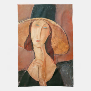 Amedeo Modigliani - Jeanne Hebuterne in Large Hat Kitchen Towel