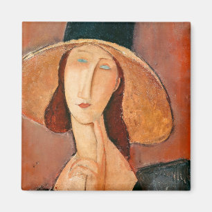 Amedeo Modigliani - Jeanne Hebuterne in Large Hat Magnet