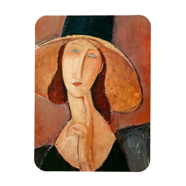 Amedeo Modigliani - Jeanne Hebuterne in Large Hat Magnet (Vertical)