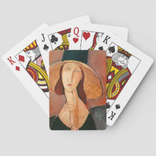 Amedeo Modigliani - Jeanne Hebuterne in Large Hat Playing Cards