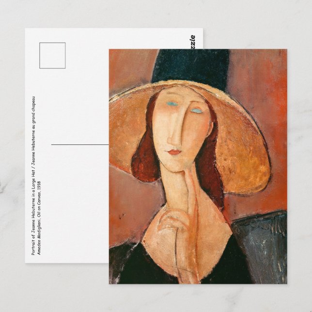 Amedeo Modigliani - Jeanne Hebuterne in Large Hat Postcard (Front/Back)