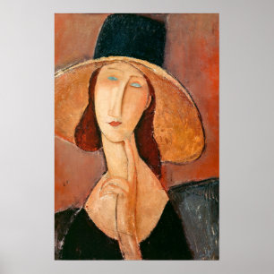 Amedeo Modigliani - Jeanne Hebuterne in Large Hat Poster