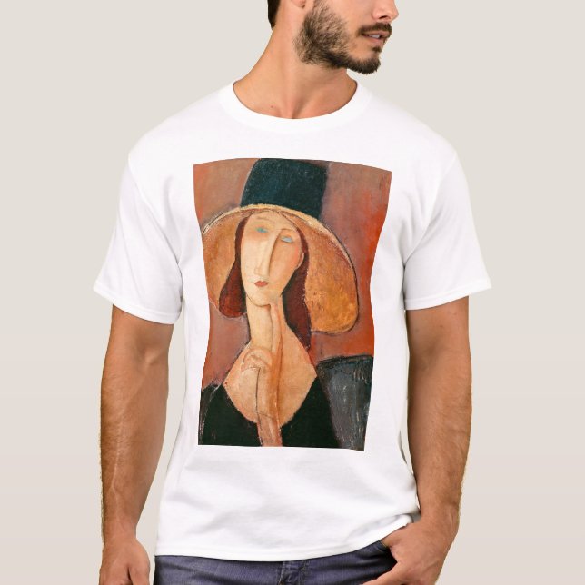 Amedeo Modigliani - Jeanne Hebuterne in Large Hat T-Shirt (Front)