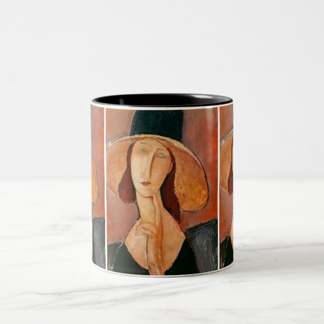 Amedeo Modigliani - Jeanne Hebuterne in Large Hat Two-Tone Coffee Mug (Center)