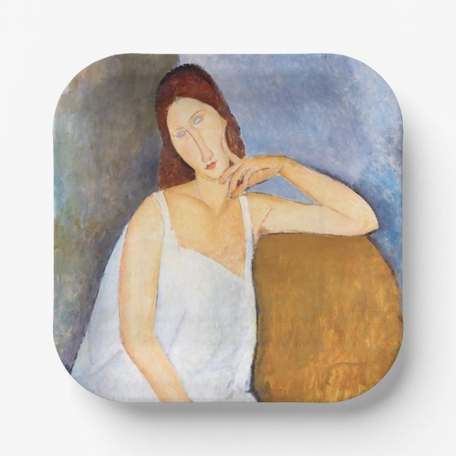 Amedeo Modigliani - Jeanne Hebuterne Paper Plate (Front)