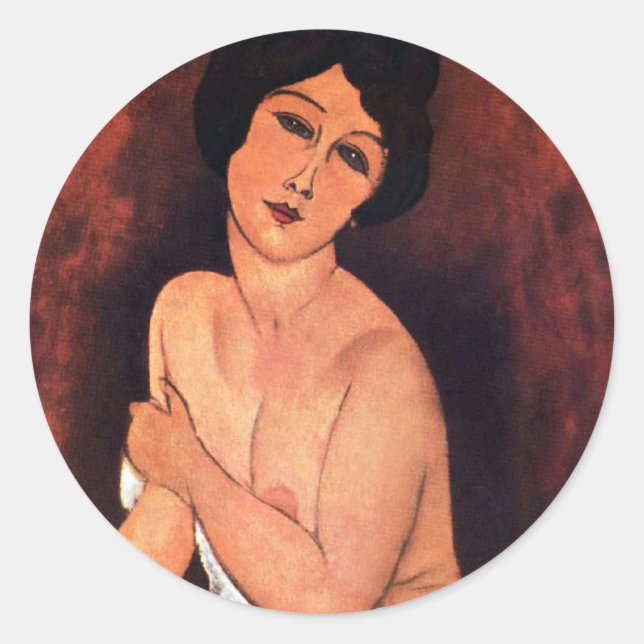Amedeo Modigliani Large Seated Woman Classic Round Sticker (Front)