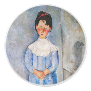 Amedeo Modigliani - Little Girl in Blue Ceramic Knob