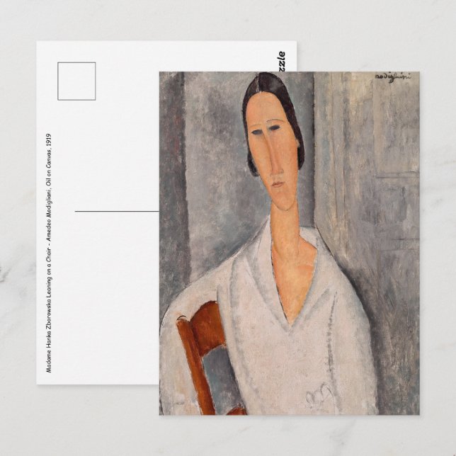 Amedeo Modigliani - Madame Hanka Zborowska Leaning Postcard (Front/Back)