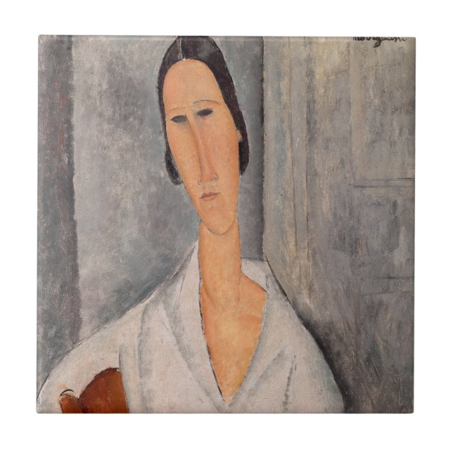 Amedeo Modigliani - Madame Hanka Zborowska Leaning Tile (Front)