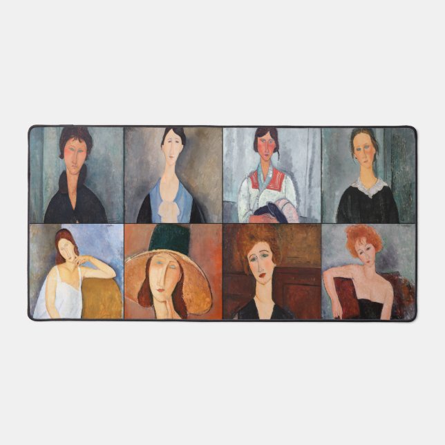 Amedeo Modigliani - Masterpieces Collage Desk Mat (Front)