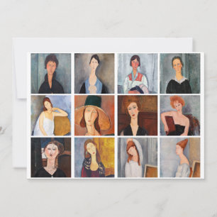Amedeo Modigliani - Masterpieces Collage Invitation