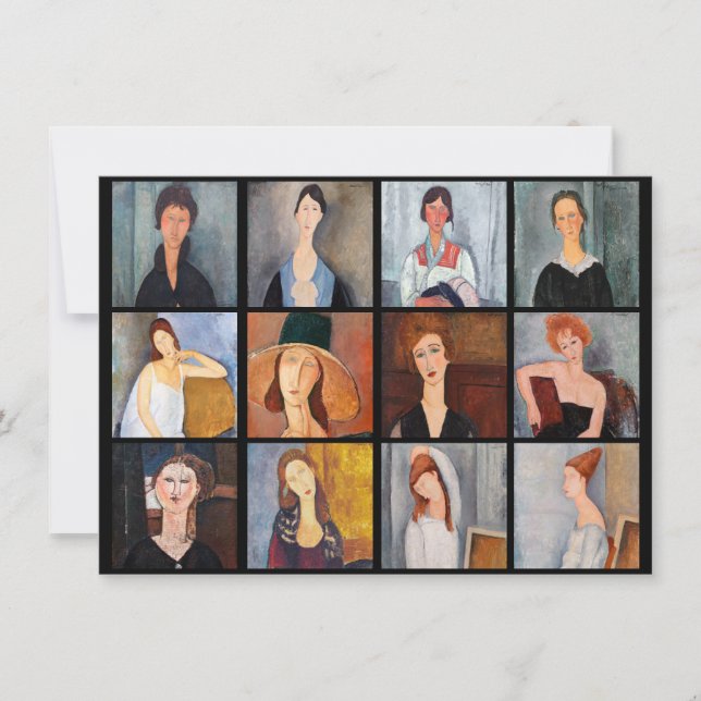 Amedeo Modigliani - Masterpieces Collage Thank You Card (Front)