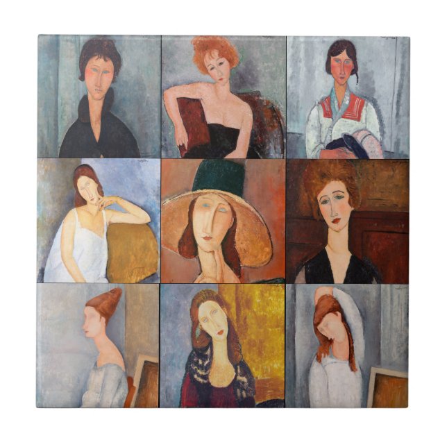Amedeo Modigliani - Masterpieces Collage Tile (Front)