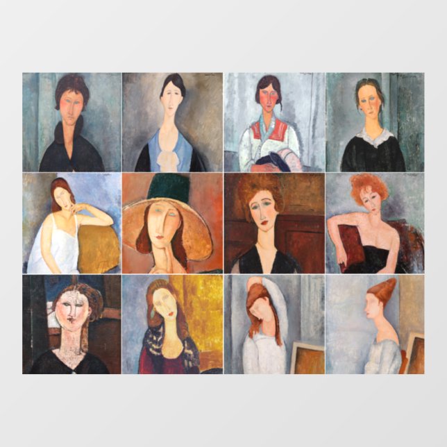 Amedeo Modigliani - Masterpieces Collage Window Cling (Sheet)