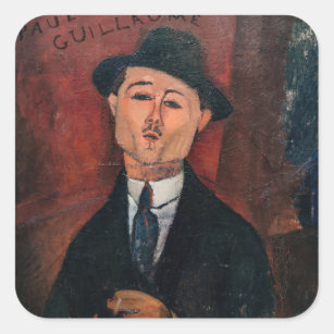 Amedeo Modigliani - Paul Guillaume, Novo Pilota Square Sticker