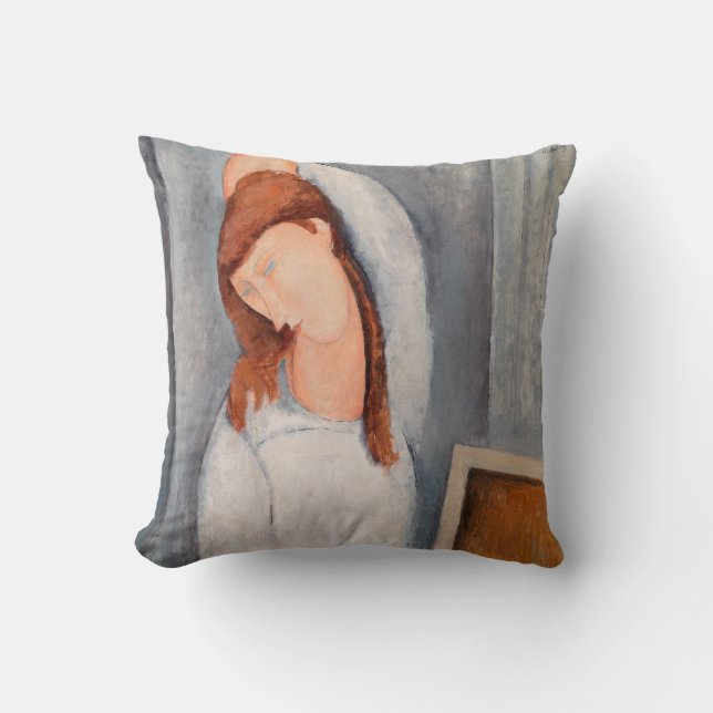 Amedeo Modigliani - Portrait Jeanne Hebuterne #1 Throw Pillow (Front)