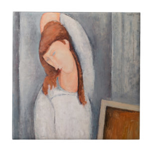 Amedeo Modigliani - Portrait Jeanne Hebuterne #1 Tile