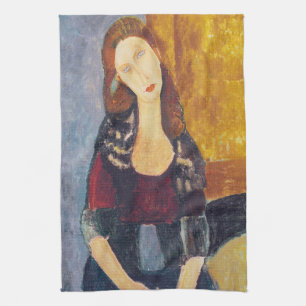 Amedeo Modigliani - Portrait Jeanne Hebuterne #2 Kitchen Towel