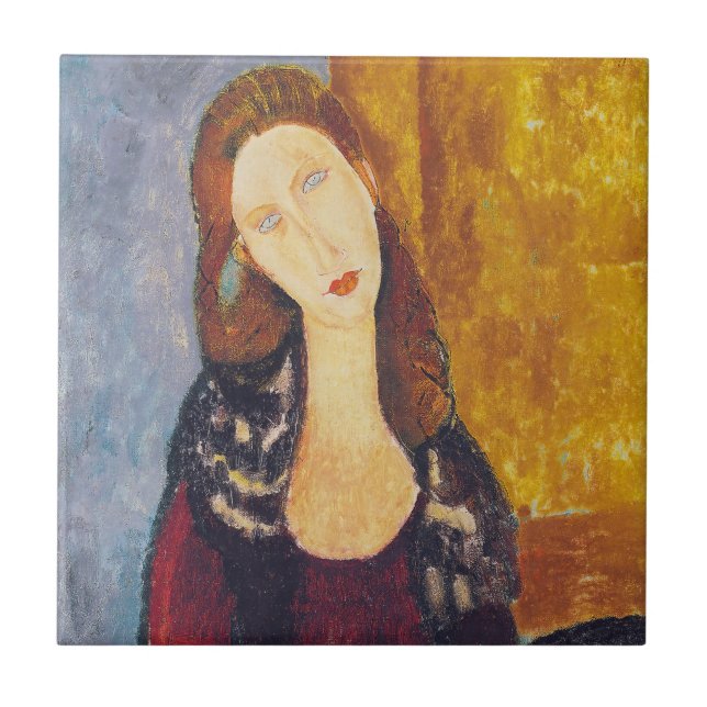 Amedeo Modigliani - Portrait Jeanne Hebuterne #2 Tile (Front)