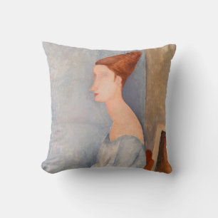 Amedeo Modigliani - Portrait Jeanne Hebuterne #3 Throw Pillow