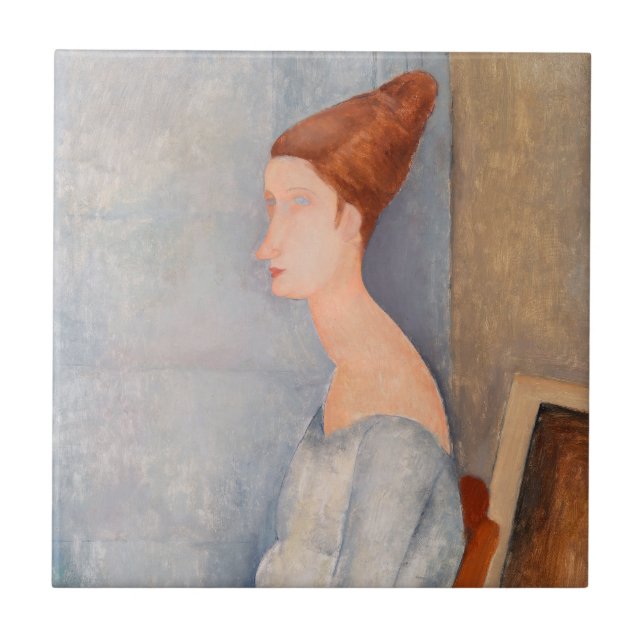 Amedeo Modigliani - Portrait Jeanne Hebuterne #3 Tile (Front)