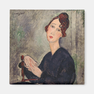 Amedeo Modigliani - Portrait of Dedie Hayden Magnet