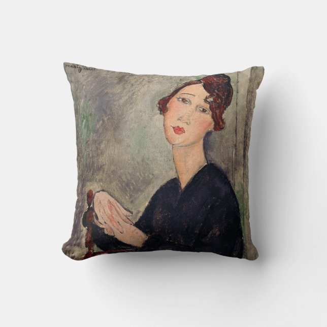 Amedeo Modigliani - Portrait of Dedie Hayden Throw Pillow (Front)