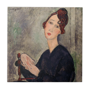 Amedeo Modigliani - Portrait of Dedie Hayden Tile