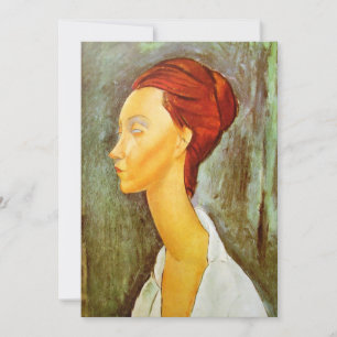 Amedeo Modigliani - Portrait of Lunia Czechowska Invitation