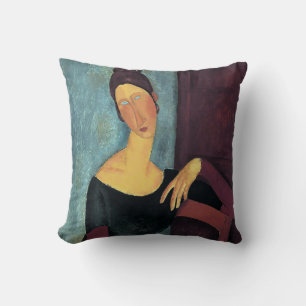 Amedeo Modigliani, Portrait of the Artist's Wife Throw Pillow