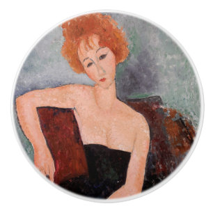 Amedeo Modigliani - Redheaded Girl Evening Dress Ceramic Knob