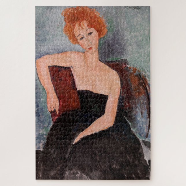 Amedeo Modigliani - Redheaded Girl Evening Dress Jigsaw Puzzle (Vertical)