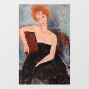 Amedeo Modigliani - Redheaded Girl Evening Dress Window Cling