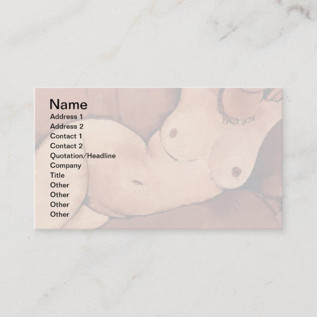 Amedeo Modigliani Woman On A Sofa Business Card (Front)