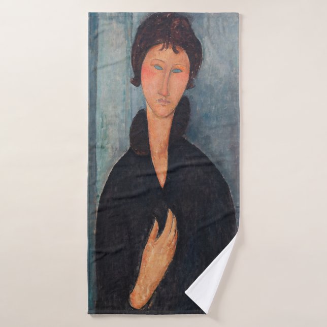 Amedeo Modigliani - Woman with Blue Eyes Bath Towel Set (Bath Towel)