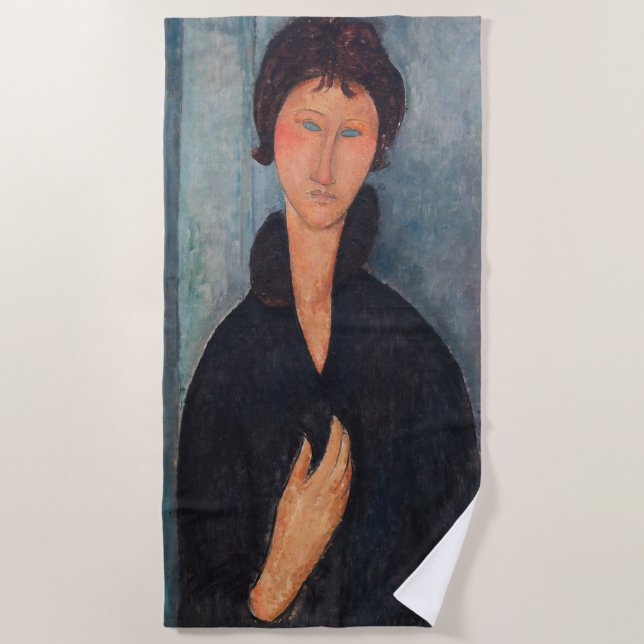 Amedeo Modigliani - Woman with Blue Eyes Beach Towel (Front)
