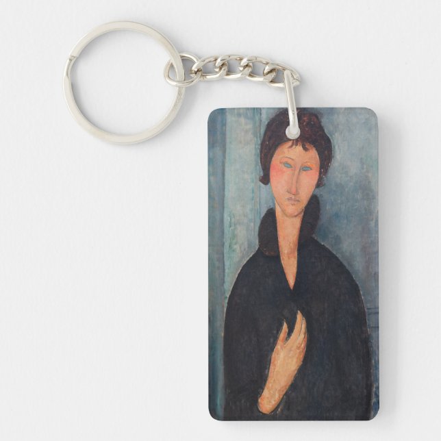 Amedeo Modigliani - Woman with Blue Eyes Keychain (Front)