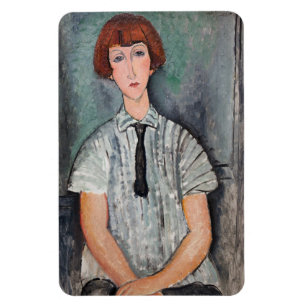 Amedeo Modigliani - Young Girl in a Striped Blouse Magnet