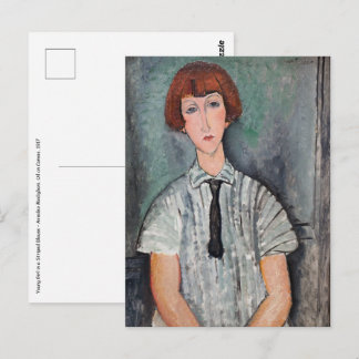 Amedeo Modigliani - Young Girl in a Striped Blouse Postcard