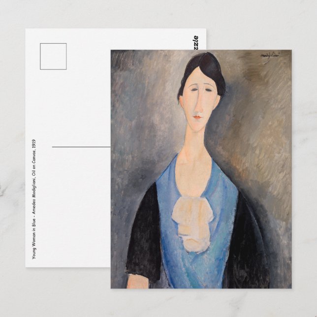 Amedeo Modigliani - Young Woman in Blue Postcard (Front/Back)