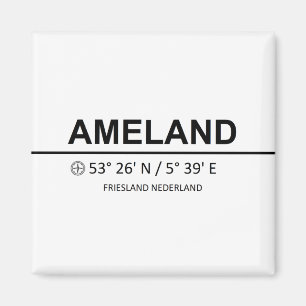 Ameland Coordinates - Ameland Coordinaten Magnet
