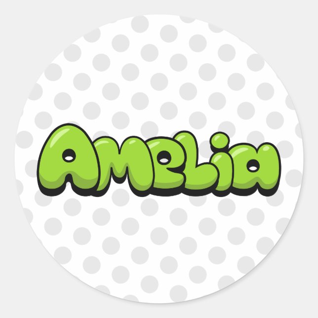 Amelia Classic Round Sticker (Front)