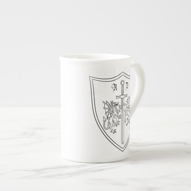 Amelia DragonHunter Coat of Arms Bone China Mug (Front Right)