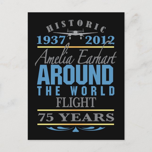 Amelia Earhart 75 Year Anniversary Postcard (Front)